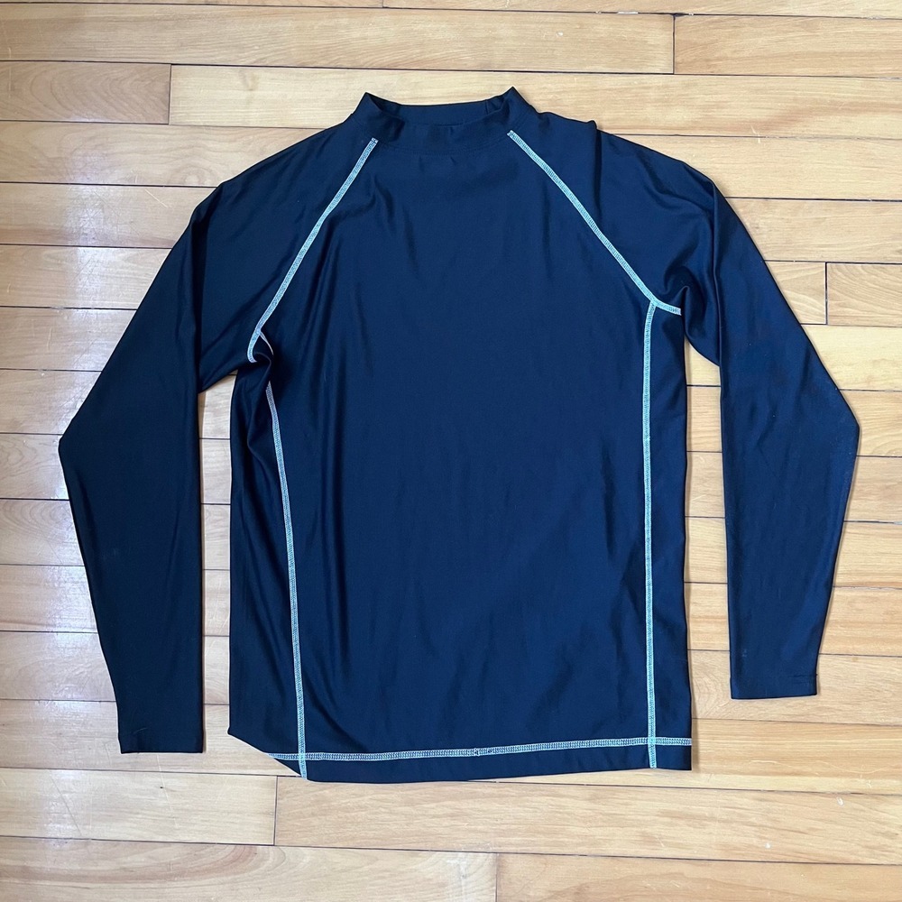 FootJoy Mens Thermal Base Layer Shirt Black Long Sleeve Mock Neck Small Contrast